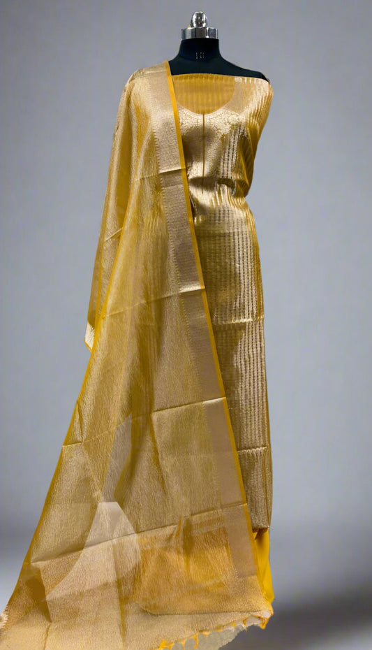 ✨ VLS-391 Banarasi Handloom Tissue 3-Piece Dress Material ✨