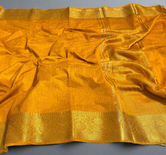 Banarasi Premium Unique Cotton Linen Soft Silk Saree ✨