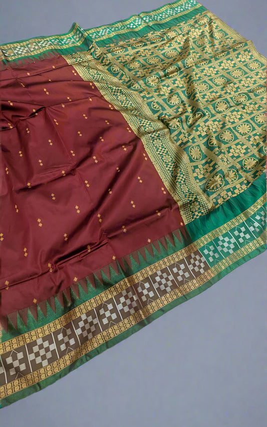 VLS 406 Banarasi Kapeta Katan Silk Saree – Resham Booti & Patola Style Border