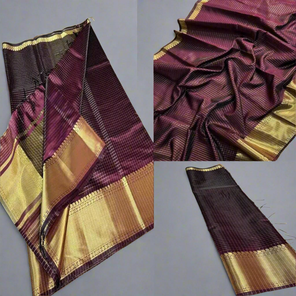 Banarasi Katan Soft Silk Saree – Design VLS 418 (With Gold Zari Weaving & Golden Pallu)