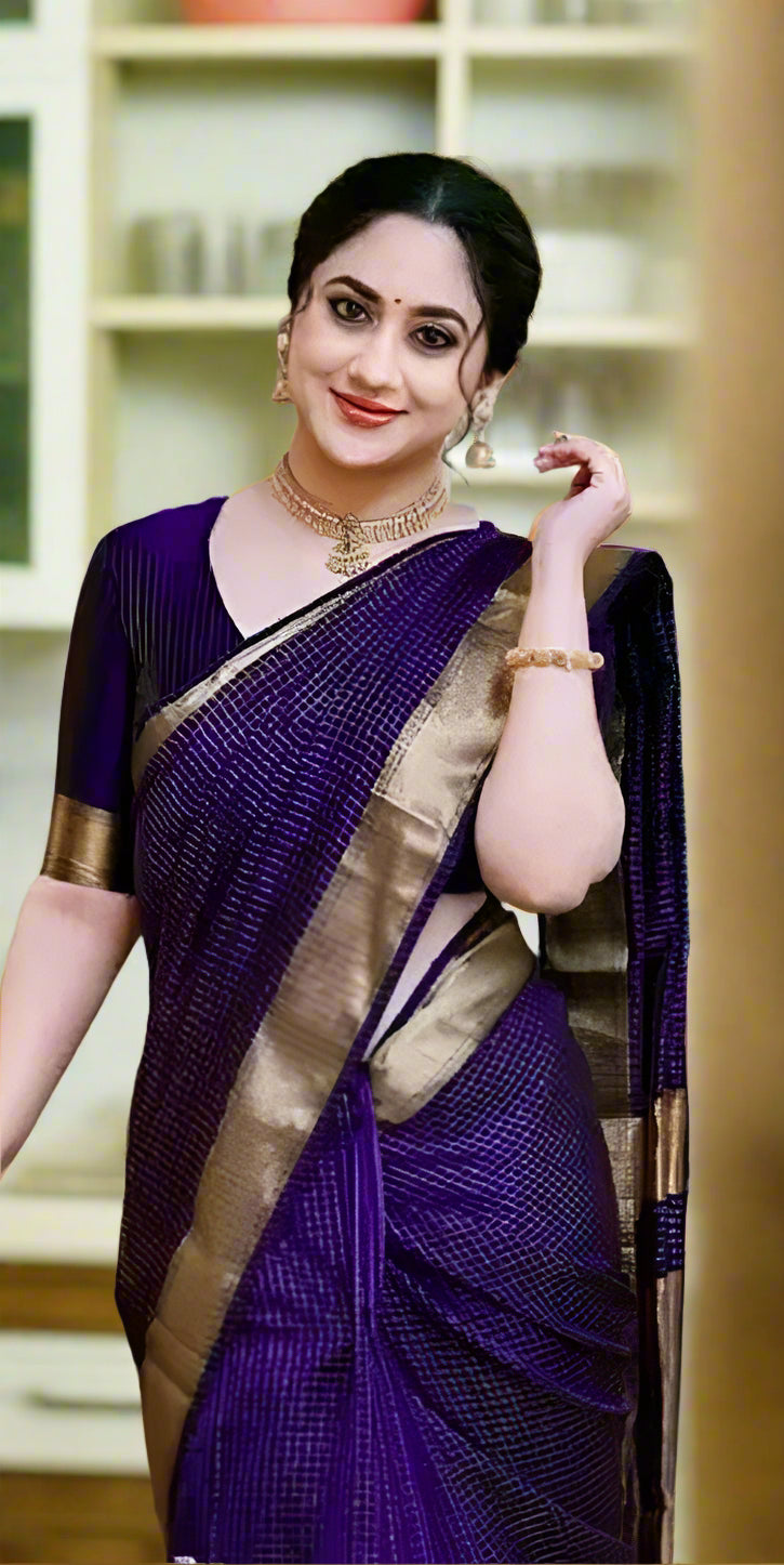 Banarasi Katan Soft Silk Saree – Design VLS 418 (With Gold Zari Weaving & Golden Pallu)