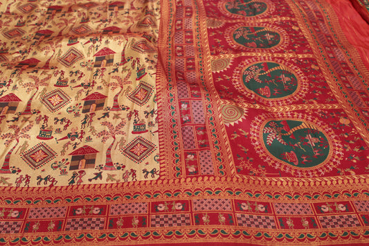 Kanjivaram-Style Banarasi Tissue Silk Saree – A Masterpiece of Heritage Weaving
