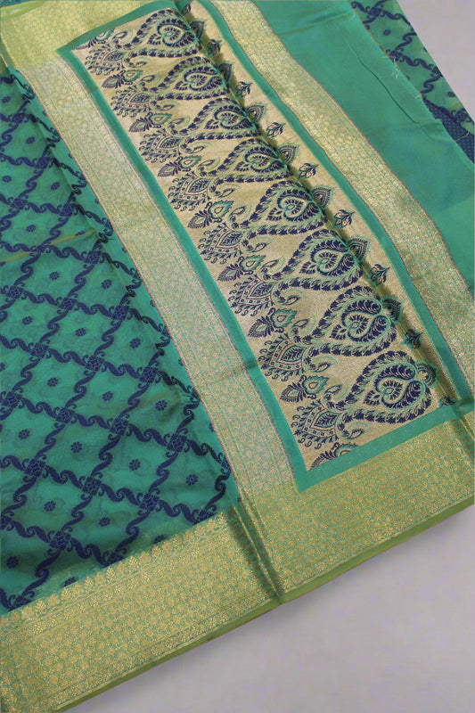 Banarasi Cotton Silk Resham Ghatchola Saree with Meenakari Pallu & Blouse | VLS 428