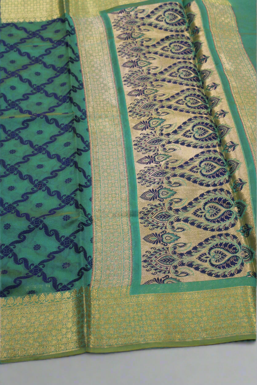 Banarasi Cotton Silk Resham Ghatchola Saree with Meenakari Pallu & Blouse | VLS 428