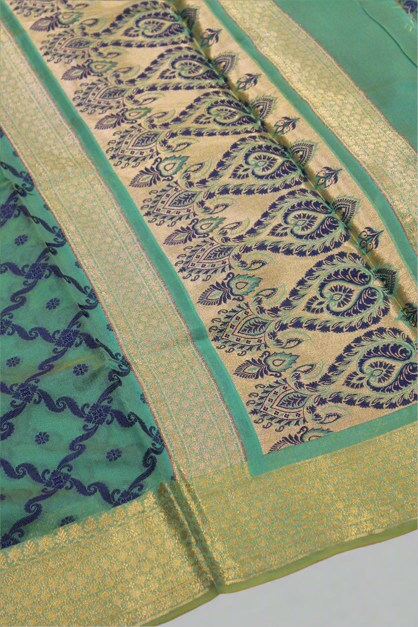 Banarasi Cotton Silk Resham Ghatchola Saree with Meenakari Pallu & Blouse | VLS 428