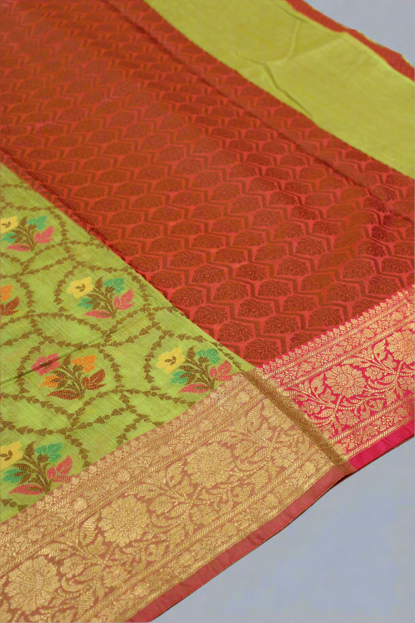 Premium Cotton Silk Saree with Zari Border & Patola Resham Weaving | VLS 431