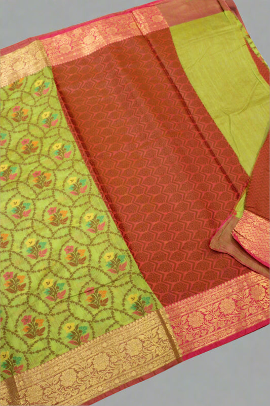 Premium Cotton Silk Saree with Zari Border & Patola Resham Weaving | VLS 431