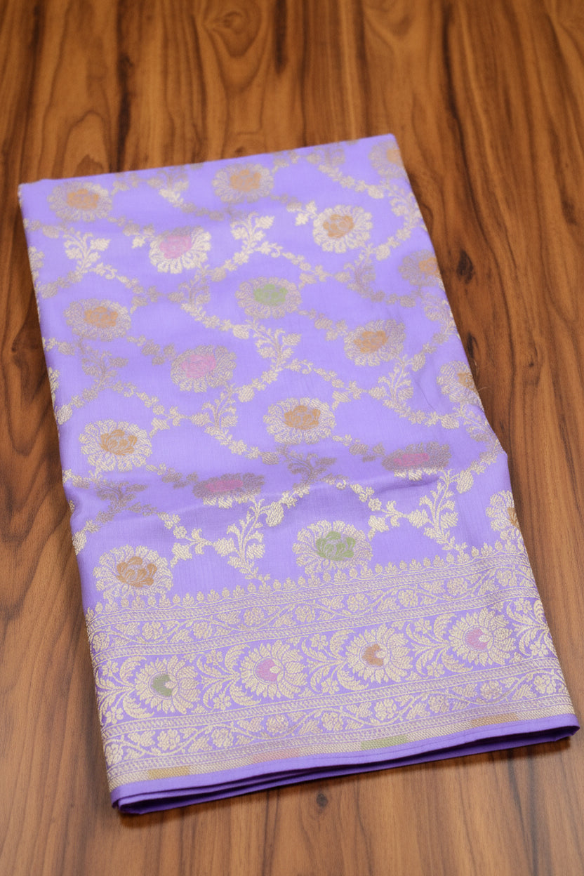 VLS 482 – Lavender Banarasi Saree with Meenakari Zaal Weaving