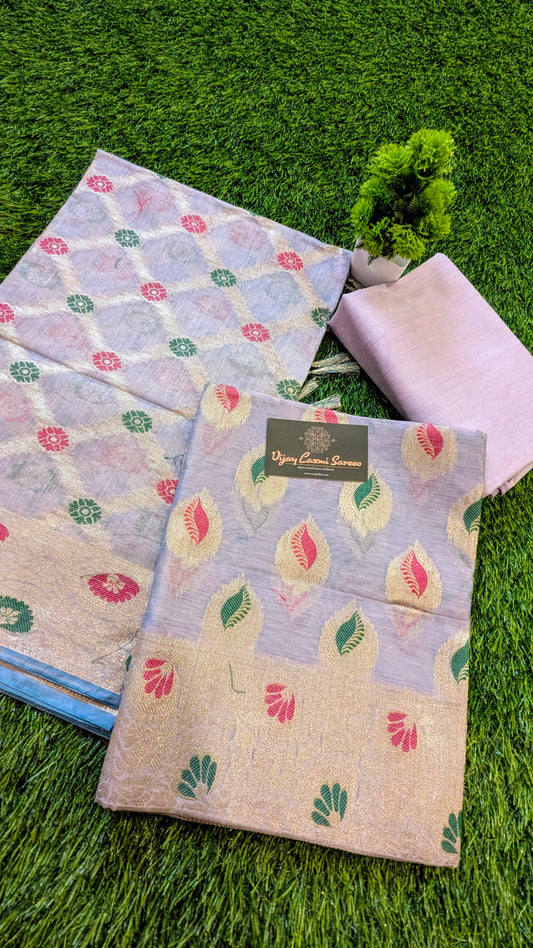 Chanderi 3-Piece Dress Material – Exclusive at ZARIPALLU