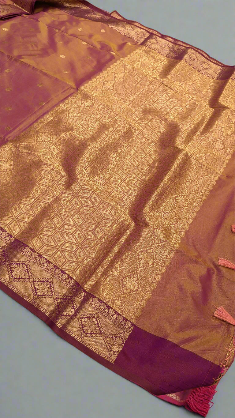 VLS-355 Banarasi Katan Soft Silk Saree with Contrast Satin Border, Rich Pallu & Brocade Blouse – 3 Elegant Colors