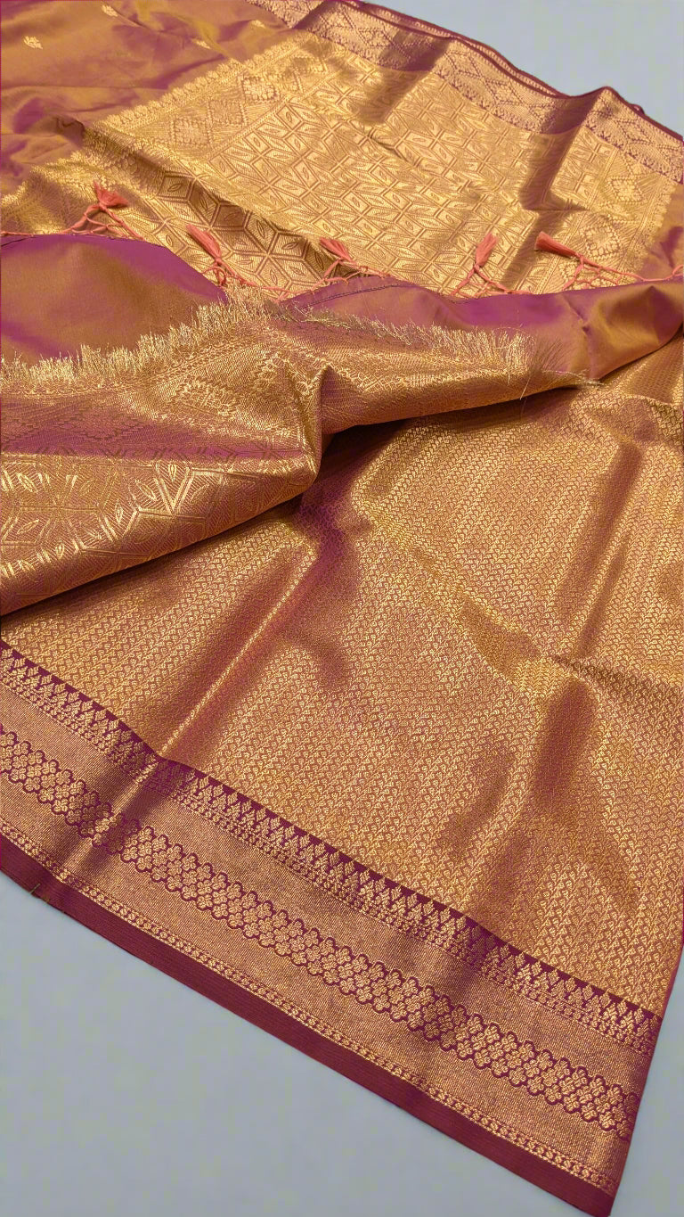 VLS-355 Banarasi Katan Soft Silk Saree with Contrast Satin Border, Rich Pallu & Brocade Blouse – 3 Elegant Colors