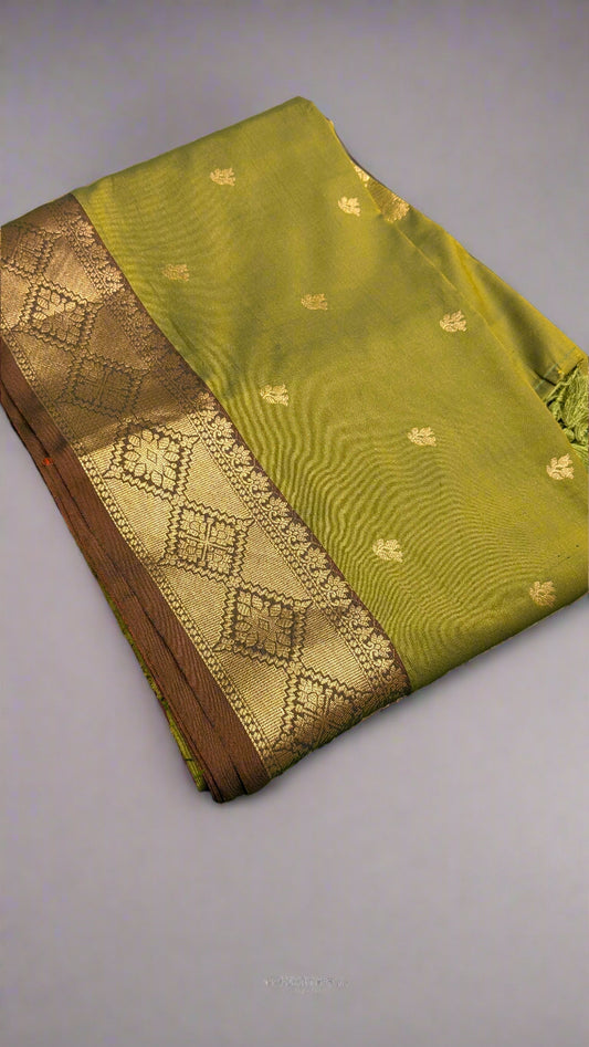 VLS-355 Banarasi Katan Soft Silk Saree with Contrast Satin Border, Rich Pallu & Brocade Blouse – 3 Elegant Colors