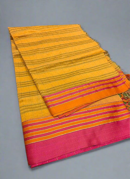 Maheshwari Cotton Banarasi Handloom Saree – Lightweight Elegance | Contrast Pallu & Blouse |