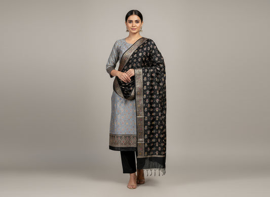 Banarasi 3-Piece Meenakari Dress Material – VLS 440