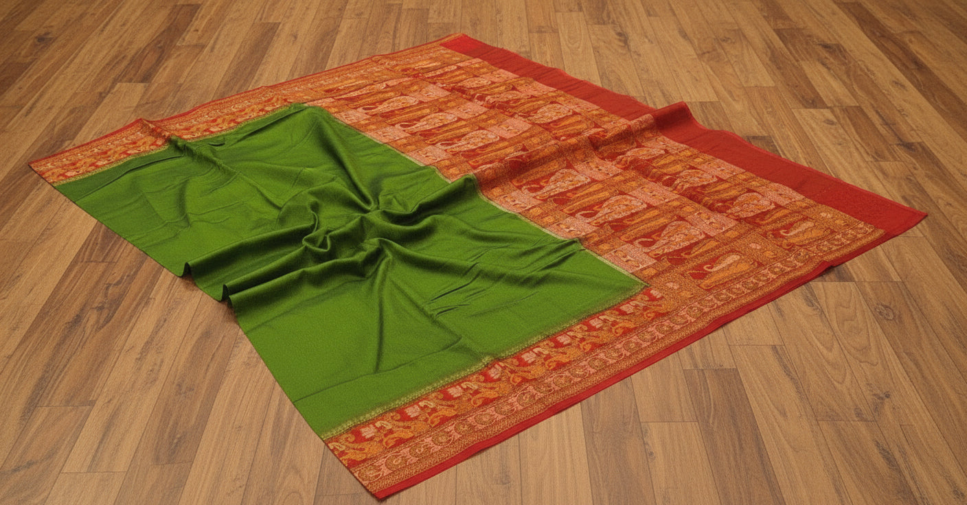 VLS 458 – Khaddi Chiffon Plain Saree with Tilfi 3-Type Zari Weave | 4 Colour Variants