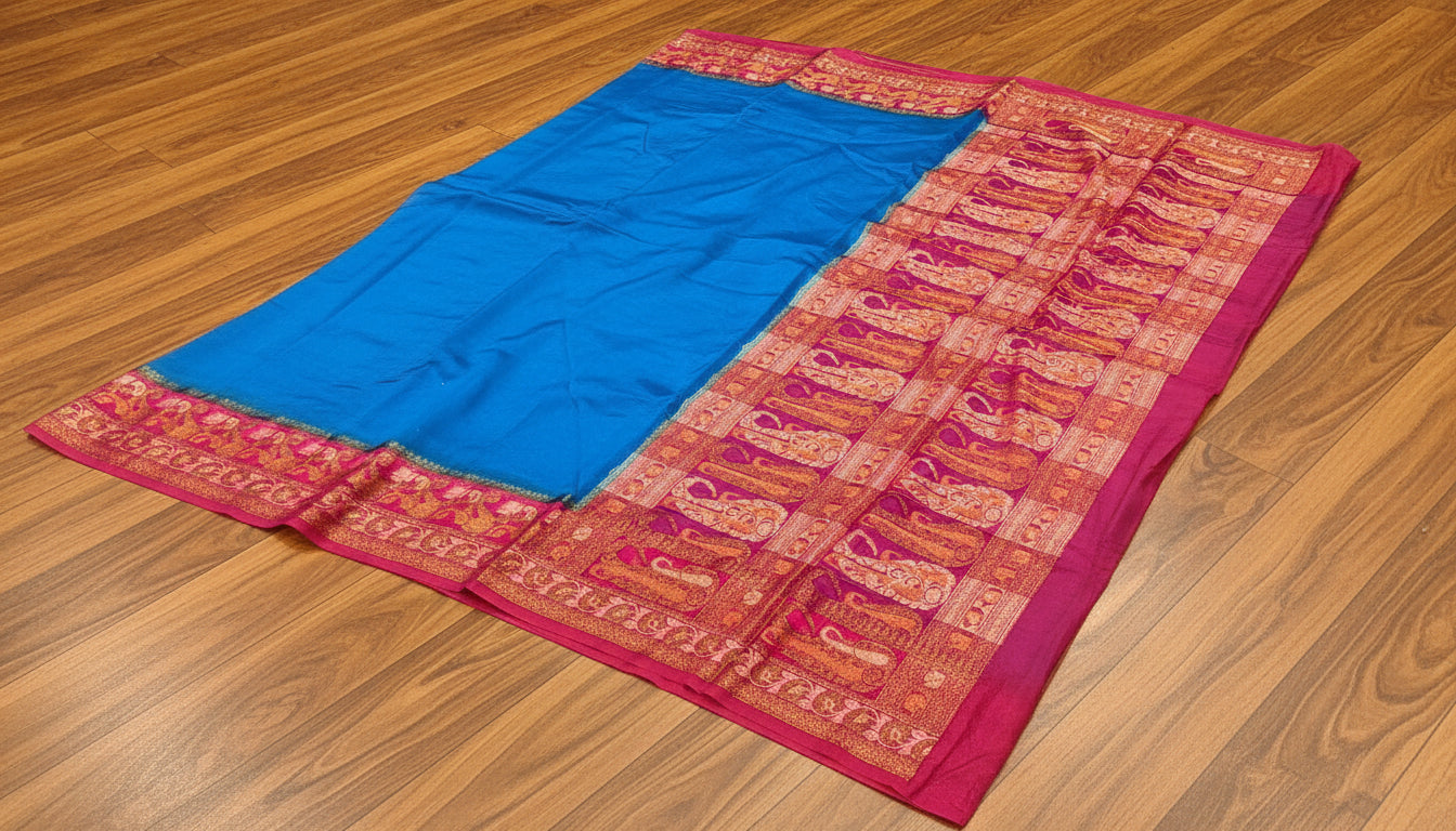 VLS 458 – Khaddi Chiffon Plain Saree with Tilfi 3-Type Zari Weave | 4 Colour Variants