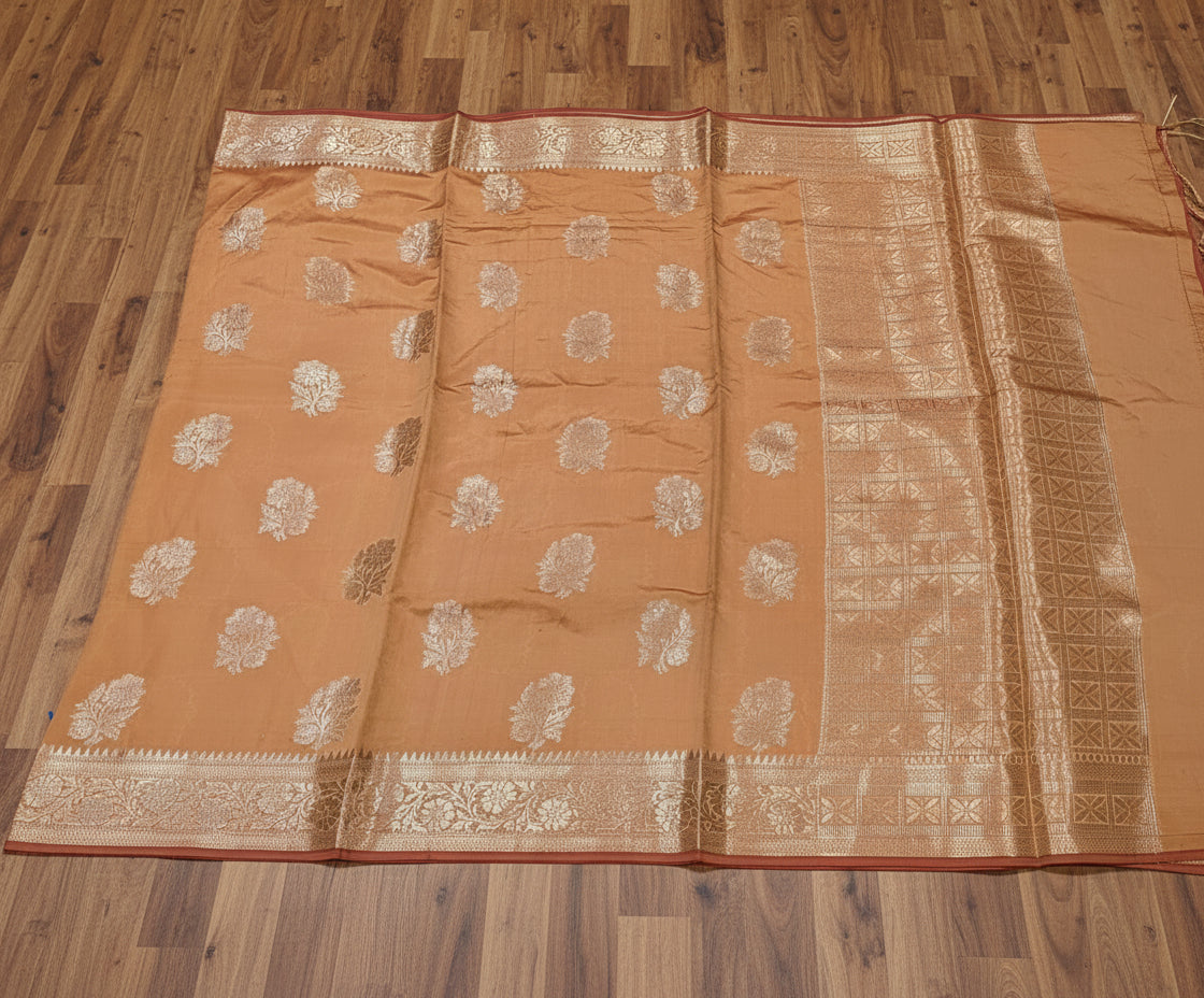 Dupion Silk Booti All Over Saree with Luxurious Brocade Blouse – VLS 460