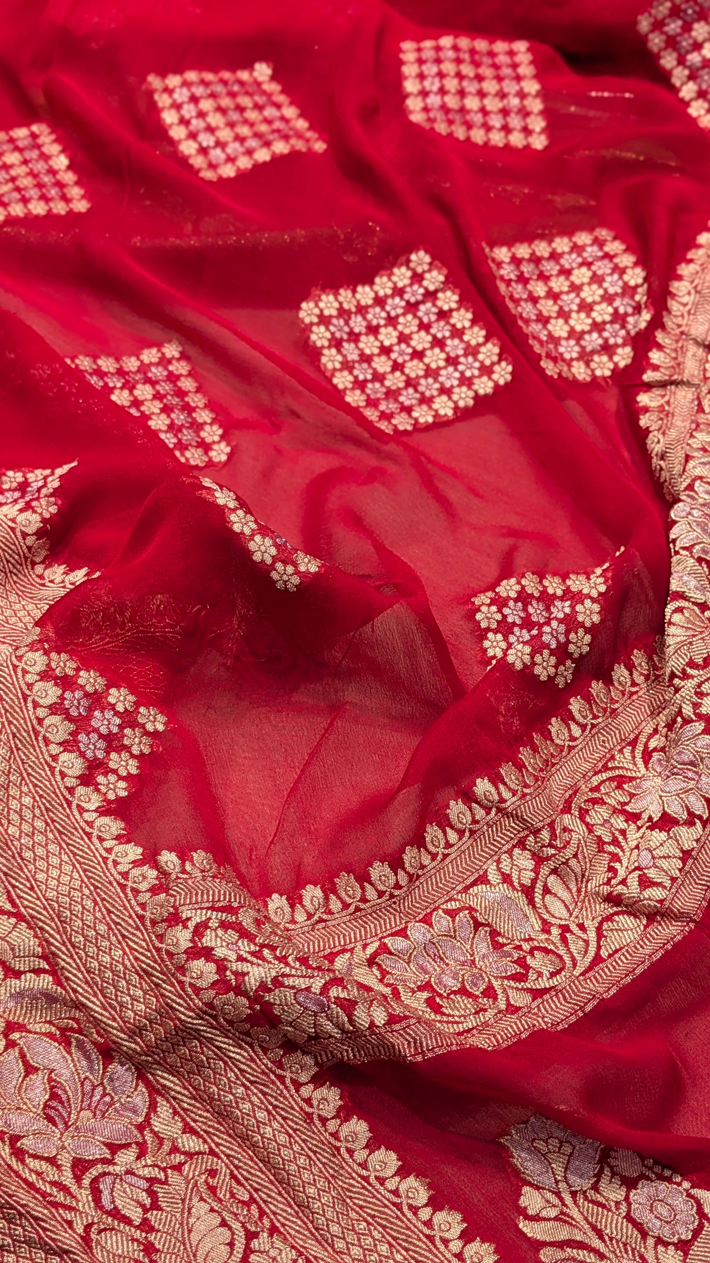 ✨ VLS 469 – Banarasi Designer Handloom Pure Khaddi Georgette Saree ✨