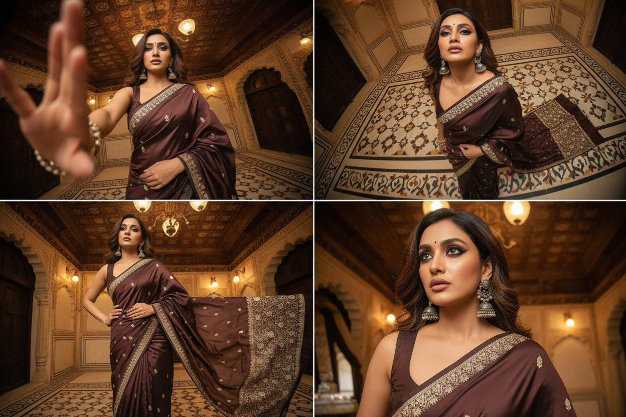 VLS 490 – Soft Katan Silk Saree Iktara motifs all over