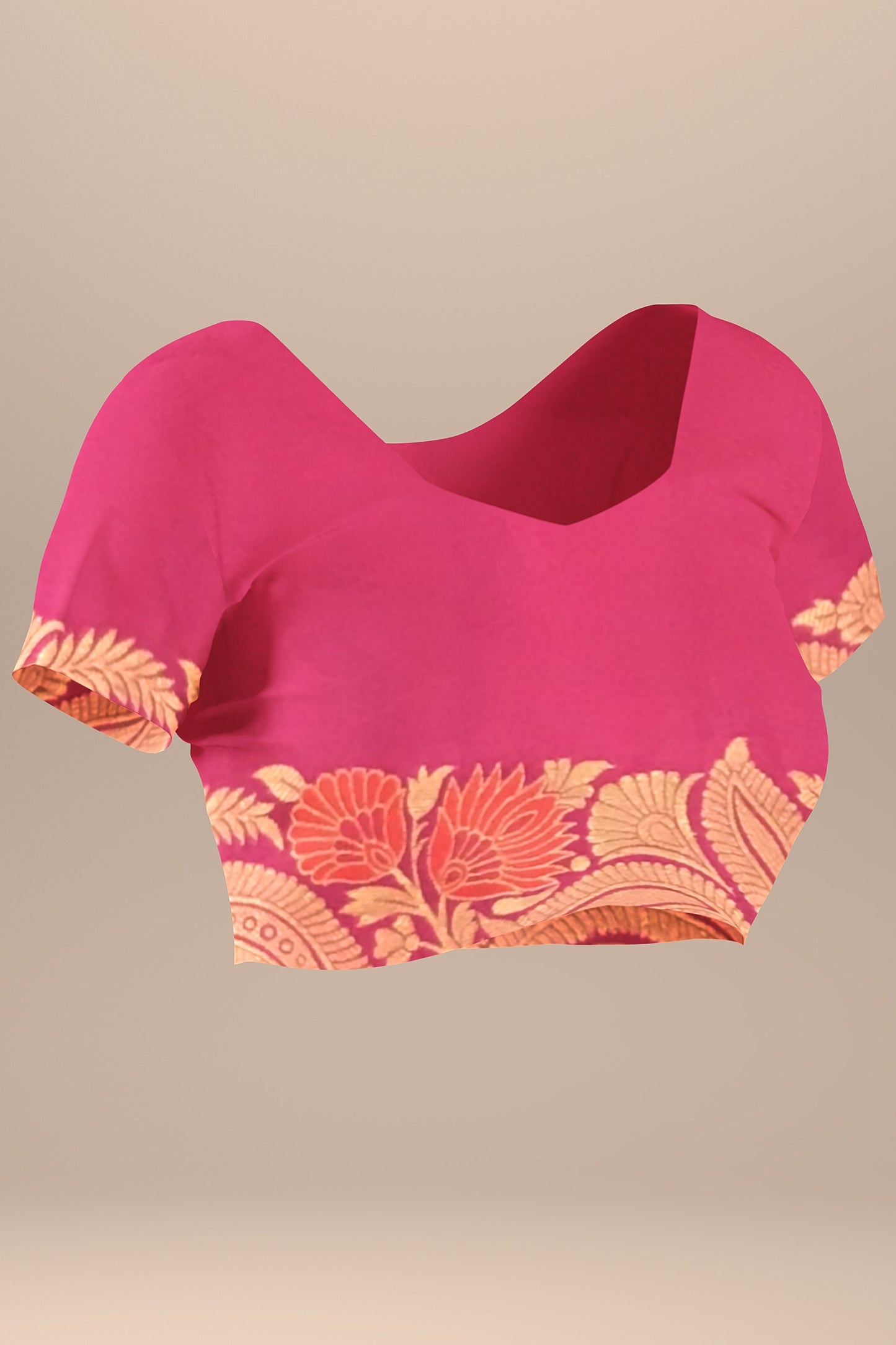 Beautiful Orange and Rani Pink Soft Silk Saree with All-Over Meenakari Boota Design