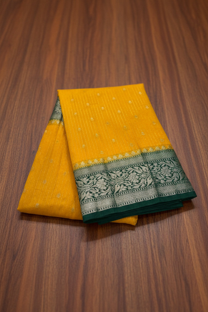 VLS 478 – Banarasi Premium Handloom Chiniya Dyeable Silk Saree with Water Double Zari Weaving