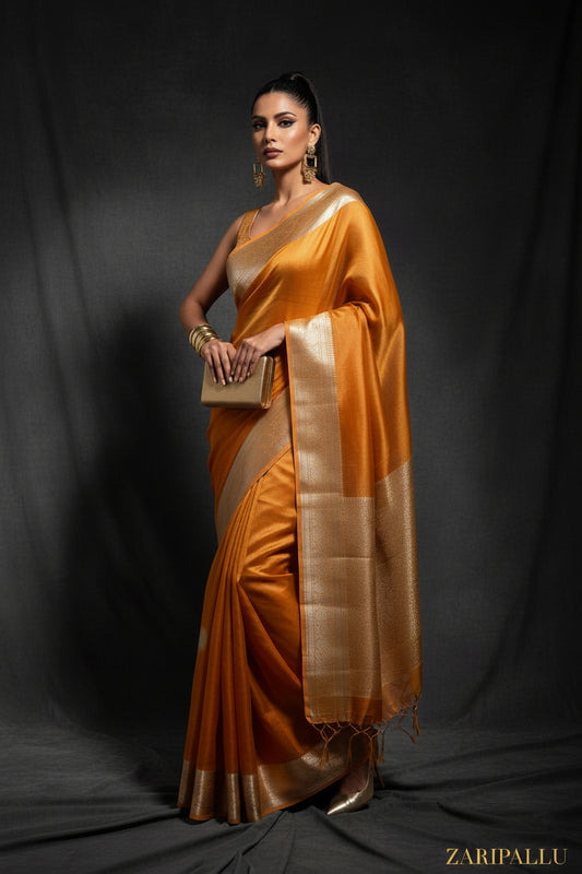 ✨ VLS 497 – Pure Banarasi Katan Tissue Saree with Nakshi Border & Pallu