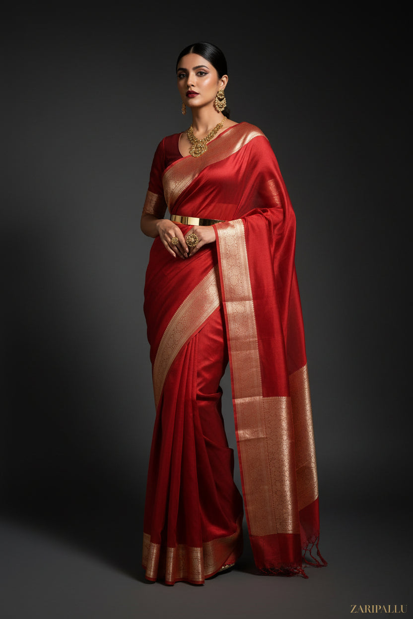 ✨ VLS 497 – Pure Banarasi Katan Tissue Saree with Nakshi Border & Pallu