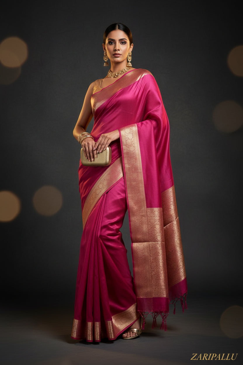 ✨ VLS 497 – Pure Banarasi Katan Tissue Saree with Nakshi Border & Pallu
