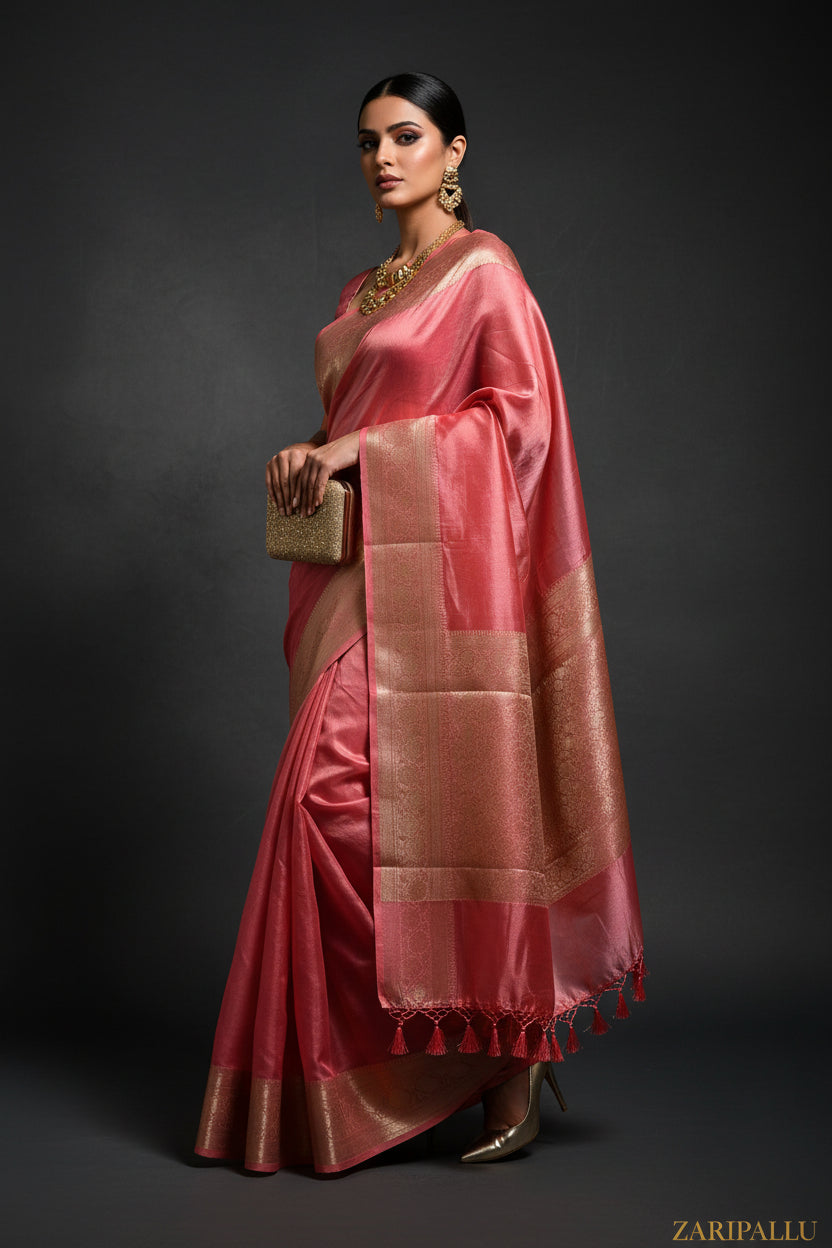 ✨ VLS 497 – Pure Banarasi Katan Tissue Saree with Nakshi Border & Pallu