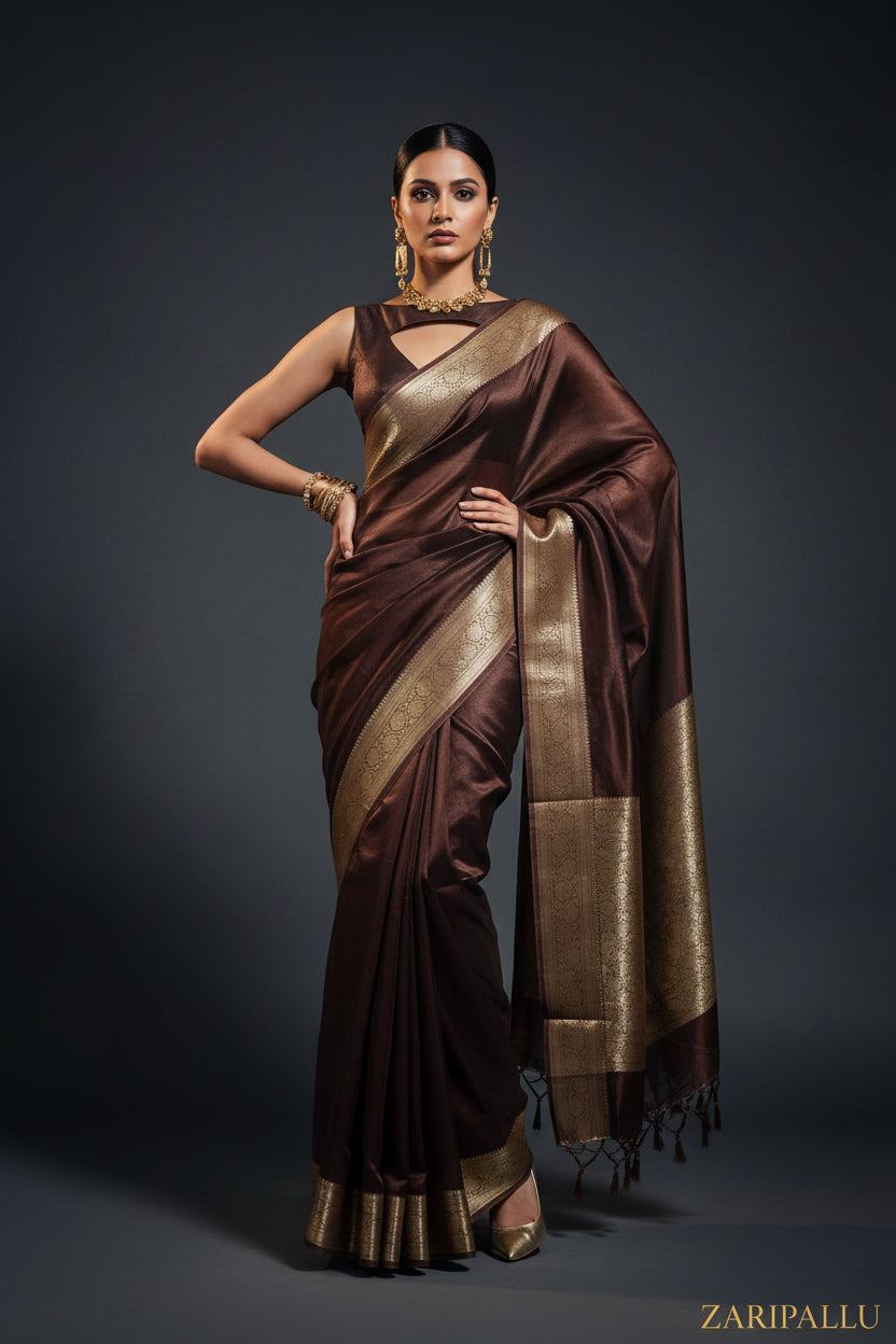 ✨ VLS 497 – Pure Banarasi Katan Tissue Saree with Nakshi Border & Pallu