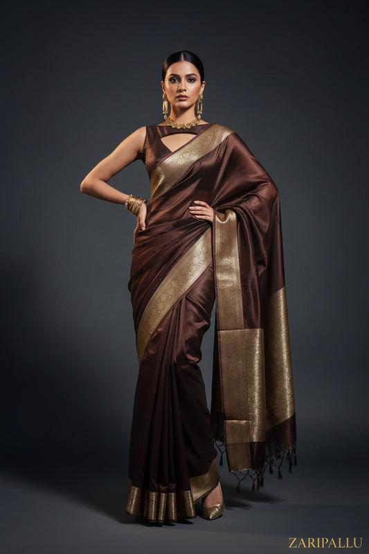 ✨ VLS 497 – Pure Banarasi Katan Tissue Saree with Nakshi Border & Pallu