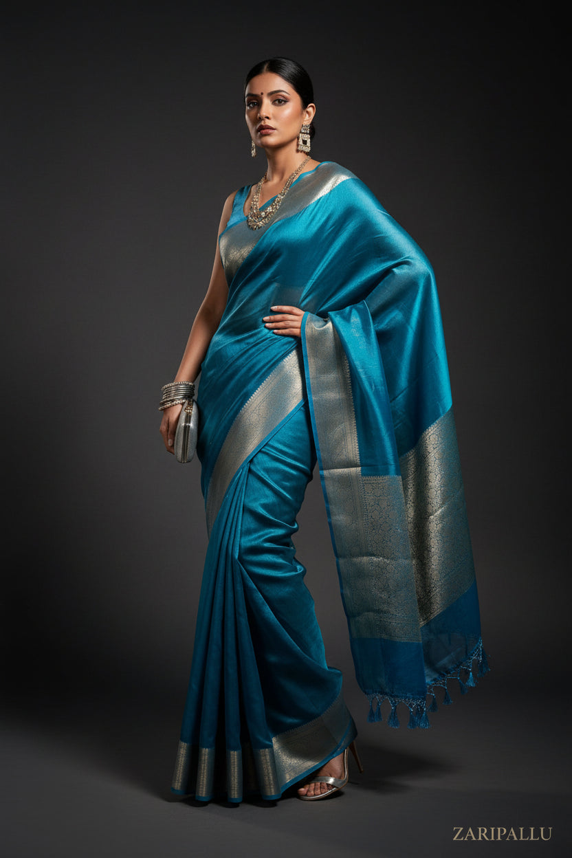 ✨ VLS 497 – Pure Banarasi Katan Tissue Saree with Nakshi Border & Pallu