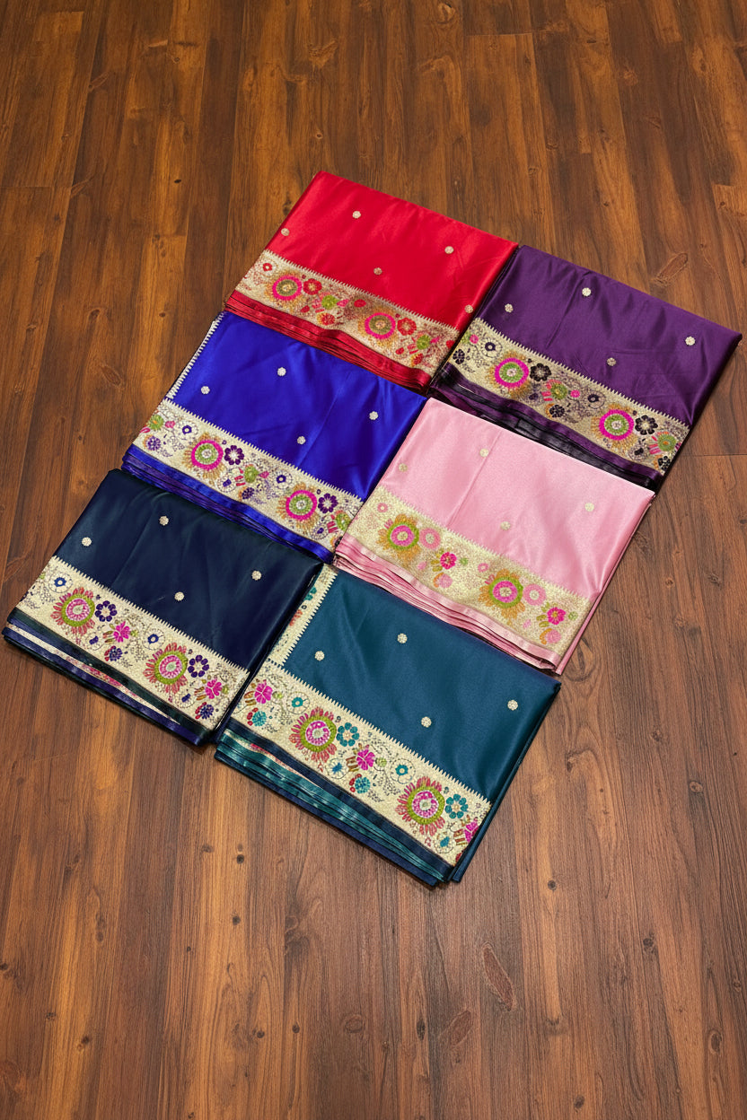 VLS-501 | Banarasi Premium Mashru Katan Silk Saree with Meenakari Pallu & Border