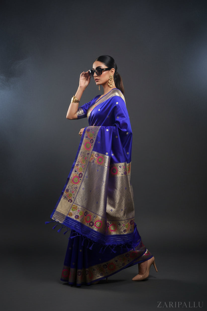 VLS-501 | Banarasi Premium Mashru Katan Silk Saree with Meenakari Pallu & Border