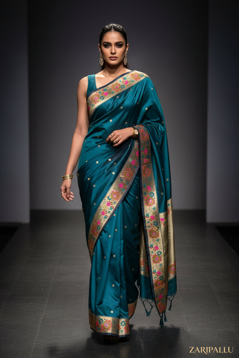 VLS-501 | Banarasi Premium Mashru Katan Silk Saree with Meenakari Pallu & Border