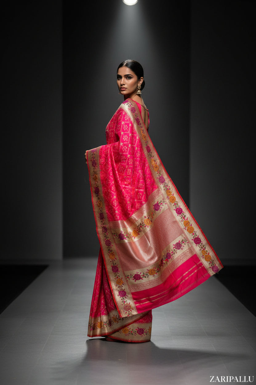 VLS-502 | Banarasi Premium Mashru Katan Silk Saree with Meenakari Pallu & Border