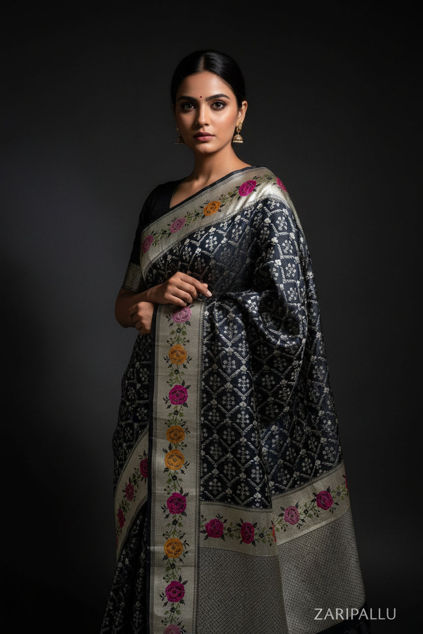 VLS-502 | Banarasi Premium Mashru Katan Silk Saree with Meenakari Pallu & Border