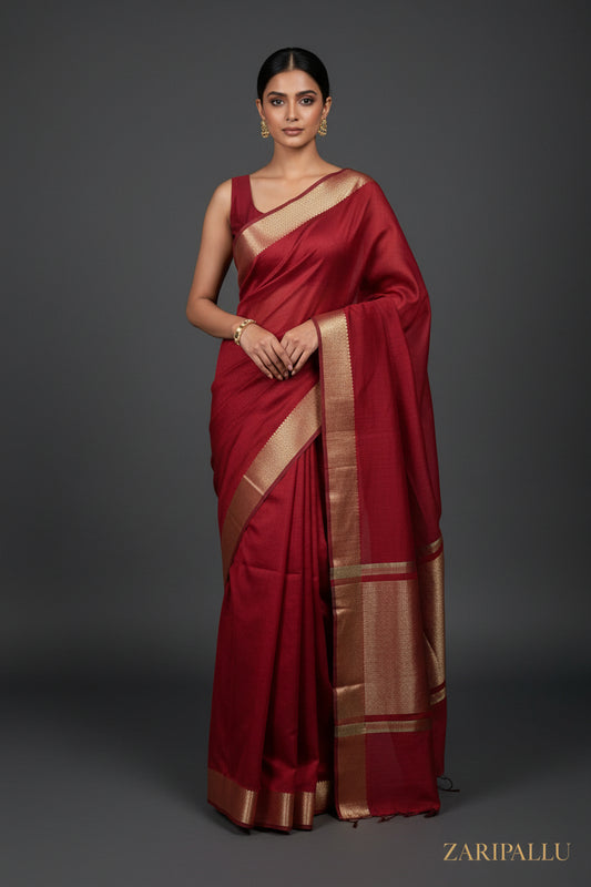 VLS 508 — Mulberry Cotton Silk Saree | Tissue Pallu