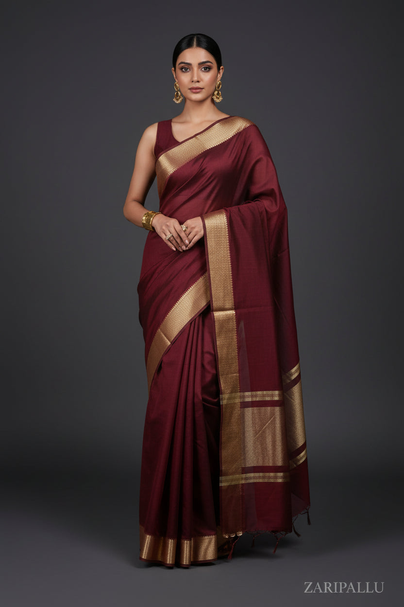 VLS 508 — Mulberry Cotton Silk Saree | Tissue Pallu