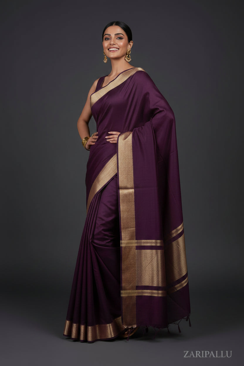 VLS 508 — Mulberry Cotton Silk Saree | Tissue Pallu