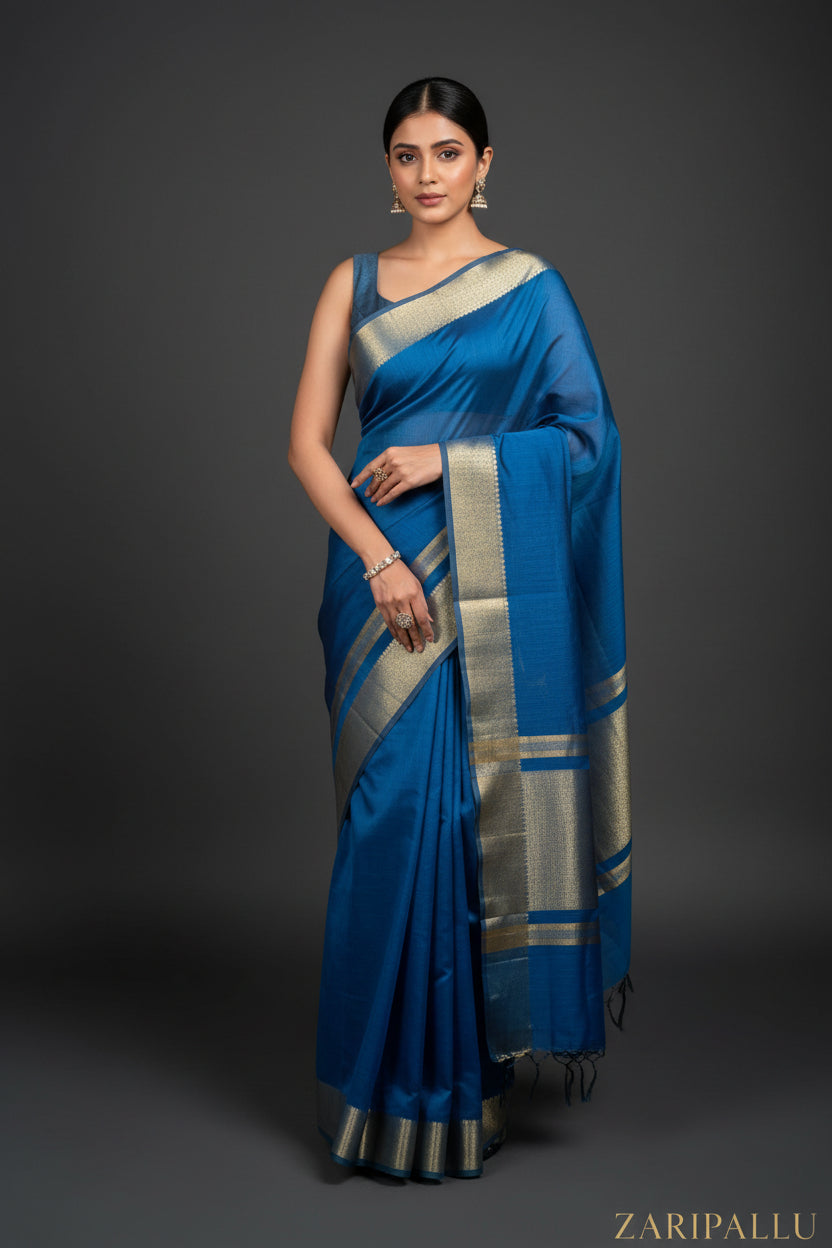 VLS 508 — Mulberry Cotton Silk Saree | Tissue Pallu