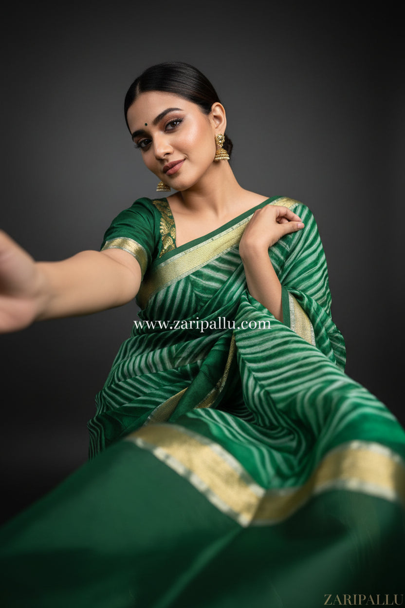 VLS 510 – Pure Organza Arshi Crush Dye Saree ✨