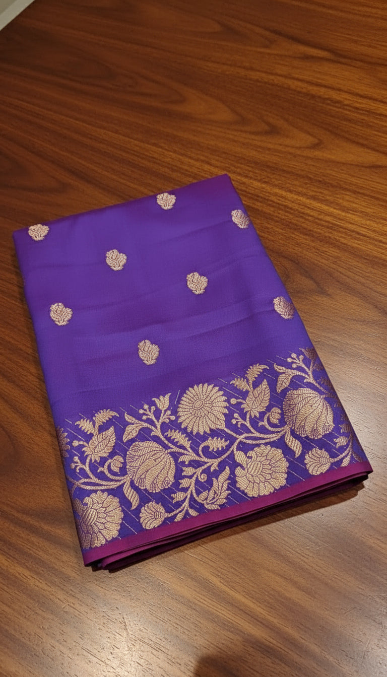 ✨ Banarasi Ektara Booty Katan Soft Silk Saree ✨  Code: VLS-445 | Exclusive on ZARIPALLU