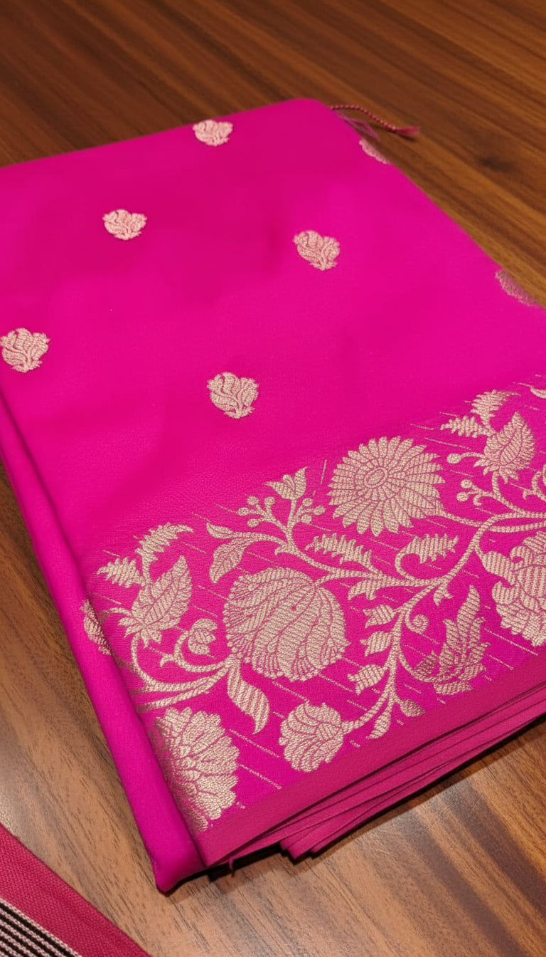 ✨ Banarasi Ektara Booty Katan Soft Silk Saree ✨  Code: VLS-445 | Exclusive on ZARIPALLU