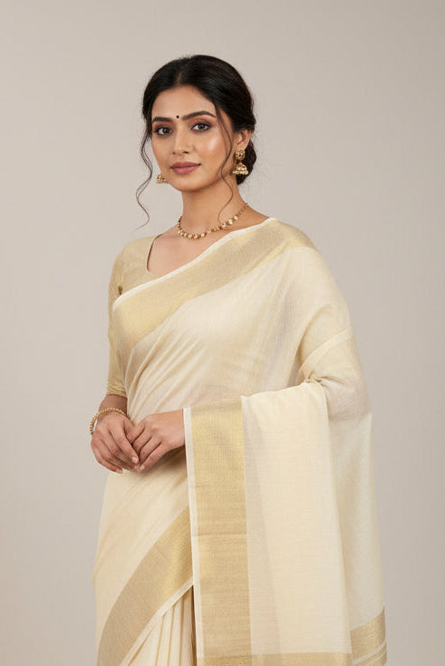 🌿 VLS 463 – Maheshwari Cotton Plain Saree with Running Blouse