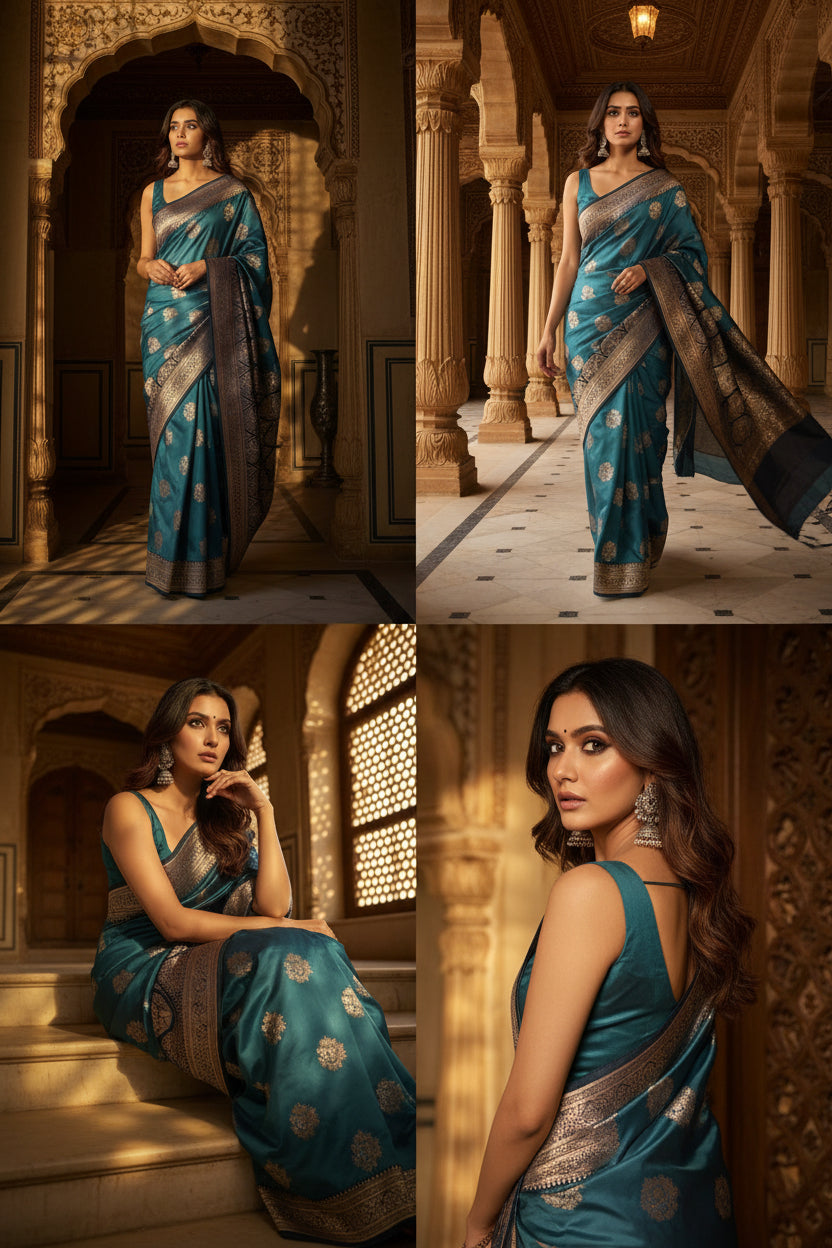 VLS 489 – Mashru Silk Saree with Contrast Pallu & Blouse