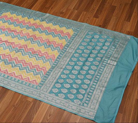 VLS 496 – Banarasi Soft Handloom Khaddi Leheriya Rangkaat Saree
