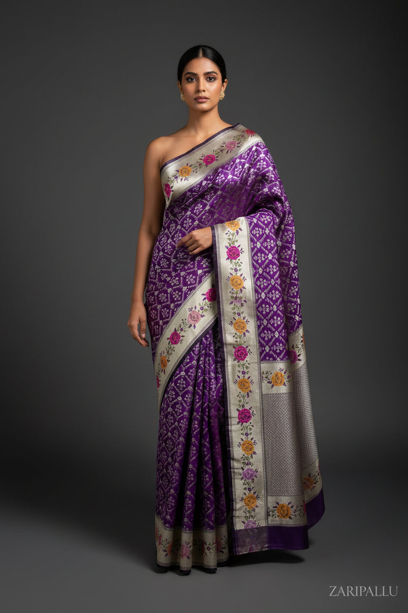 VLS-502 | Banarasi Premium Mashru Katan Silk Saree with Meenakari Pallu & Border