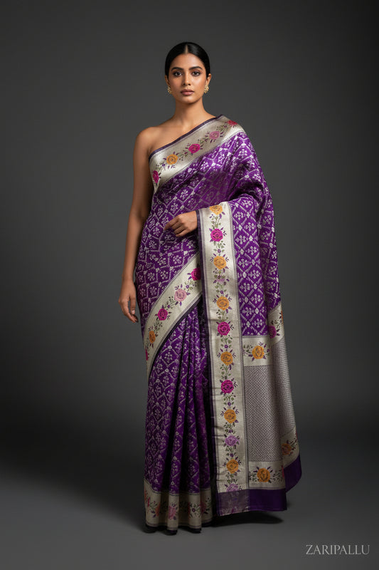 VLS-502 | Banarasi Premium Mashru Katan Silk Saree with Meenakari Pallu & Border