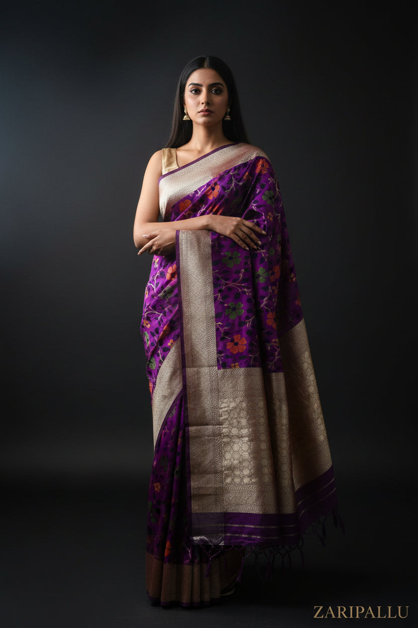 VLS 506 – Premium Banarasi Katan Mashru Meenakari Silk Saree